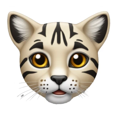 Tête de Chat avec pelage beige et tigré noir et oreilles noires et yeux bleus c sticker