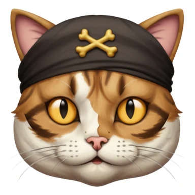 pirate cat with one closed eye sticker