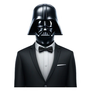 darth vader helmet on confident man in suit  sticker