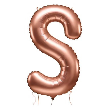 Rose gold number 5 balloon sticker