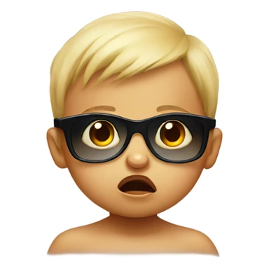 Scared baby with sunglasses sticker