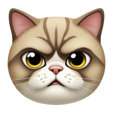 Grumpy exotic shorthair cat sticker