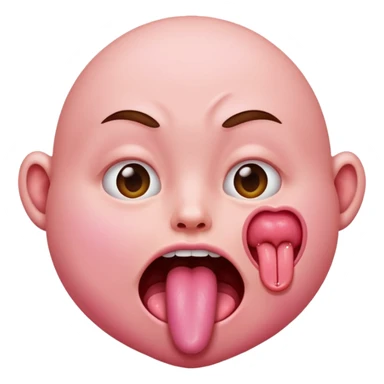 freaky tongue sticking out sticker