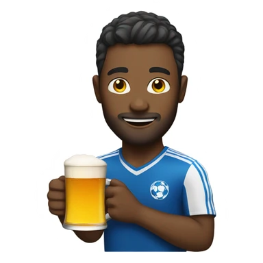 Man with beer playing soccer sticker