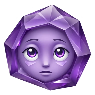 Single gemstone amethyst character rock, with carved facets with eyes beautiful sticker