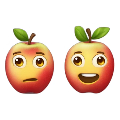 Media manzana pegada a la letra D sticker