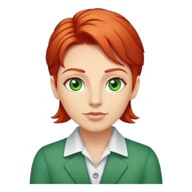 Red head green eyed life coach  sticker