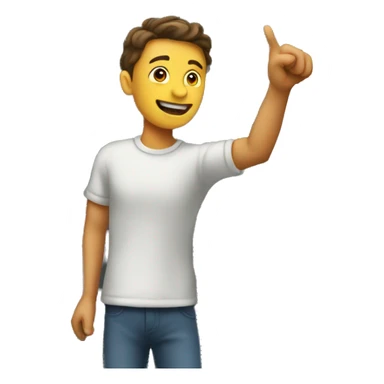 A person pointing at a door that is open  sticker