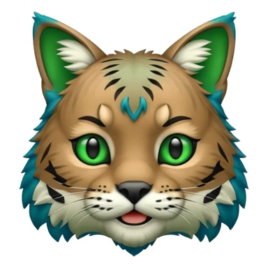 Georgia College and State University Bobcat green and blue mascot emoji copy and paste sticker