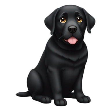 Black fat labrador sticker