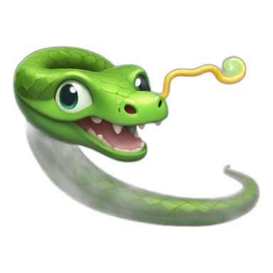 snake with a magic wand sticker