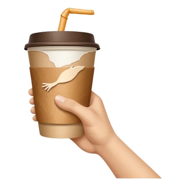 una mano con un bicchiere di carta con dipinto sopra la creazione d'adamo sticker