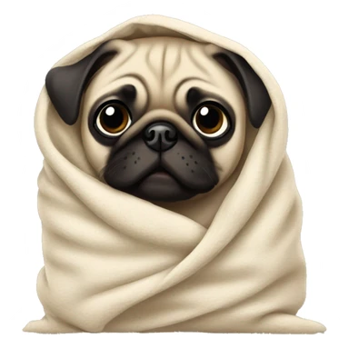 Pug puppy in blanket sticker