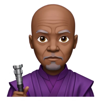star wars master windu bald head with purple lightsaber sticker