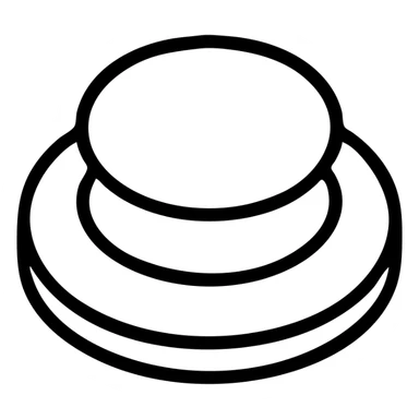 outlined black icon of a red button sticker