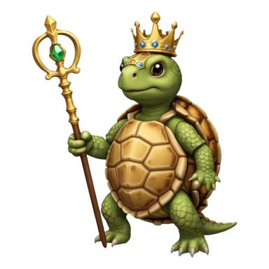 royal staff tortiose with scepter in left hand sticker