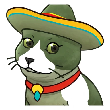 Mexican cat sticker
