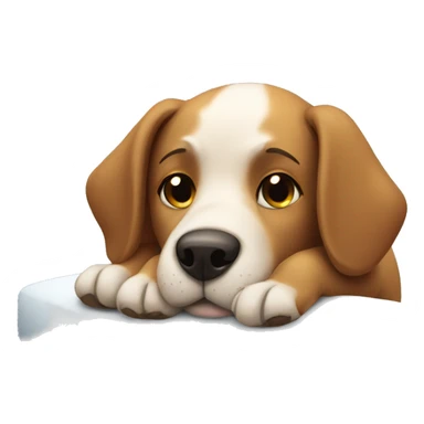 Dog going to bed sticker