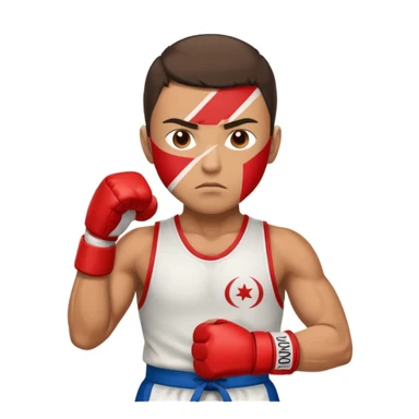 Kick boxer with tunisian flag sticker