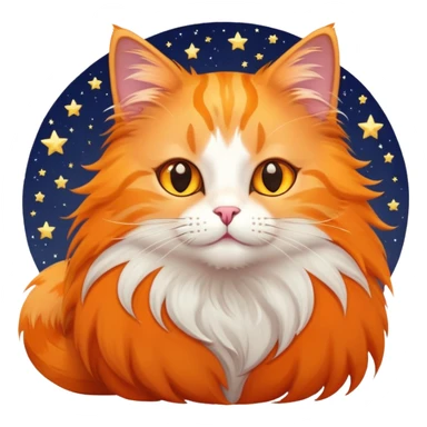 cat with stars sticker
