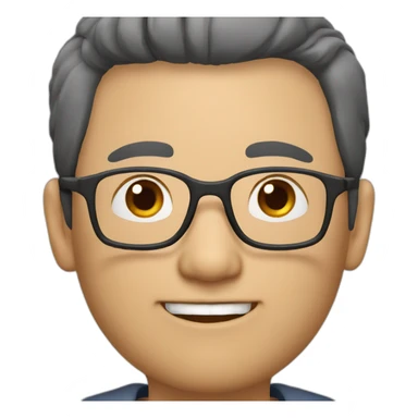 fifty year old less-hair chinese man with eyeglasses sticker