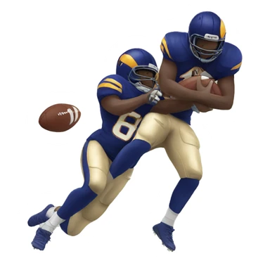 Football player tackling another one sticker