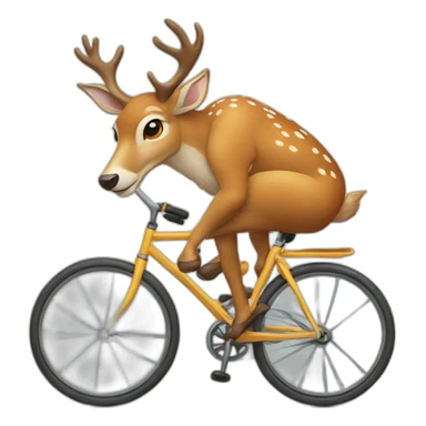 deer riding bicycle sticker