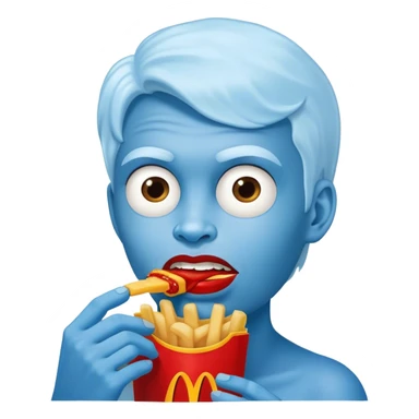 Bleu Avatar eating Mcdonald  sticker