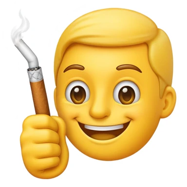Thumbs up emoji holding a cigarette sticker