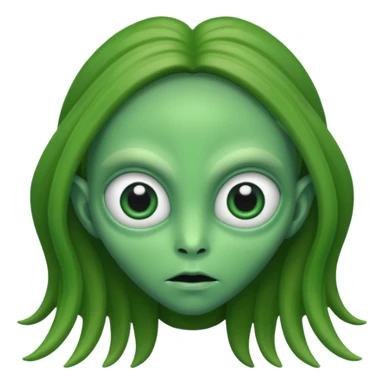 Alien with longer hair ' sticker