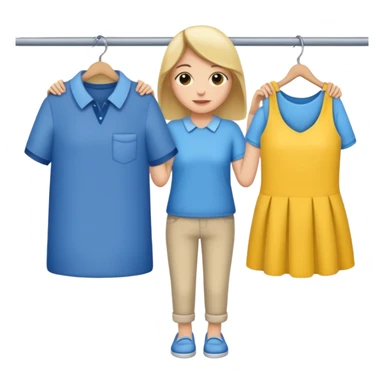 trying on clothes shopper sticker