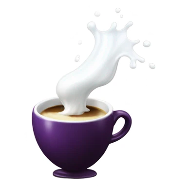 Eggplant drips milk into coffee sticker