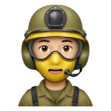 soldier with mouth masks sticker