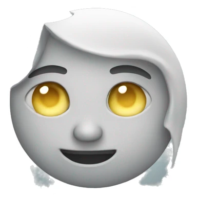 Crescent moon face sticker