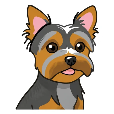 Yorkie dog with floppy ears sticker