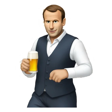 Macron qui boit de la bière  sticker