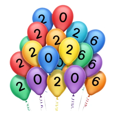 2026 is made out of balloon emoji sticker