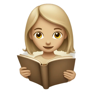 Girl reading a book. In beige tones  sticker