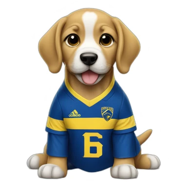 Puppy with a boca juniors shirt sticker