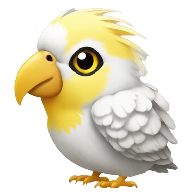 Cockatiel birds face yellow standing white  sticker