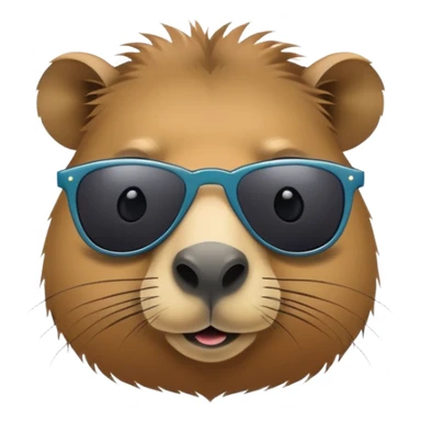cool capybara wearing fashionable dark sunglasses sticker