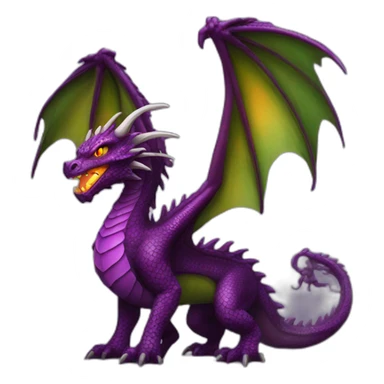 fire-deep-purple-dragon-with-green-eyed sticker