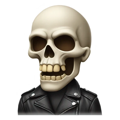 Skull giving a kiss in a leather jacket sticker