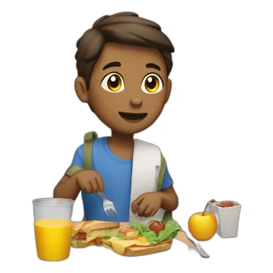 learning and eating lunch sticker