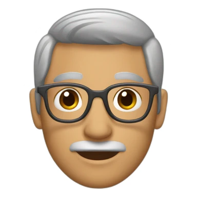 Papá,lentes gris, pelo corto, cejas cafe mono sticker