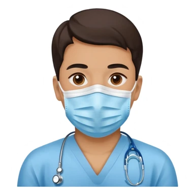 une personne avec un maque covid sticker