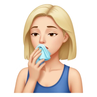 Lady inhaling and smelling the air really really deeply, with a feverish intensity sticker