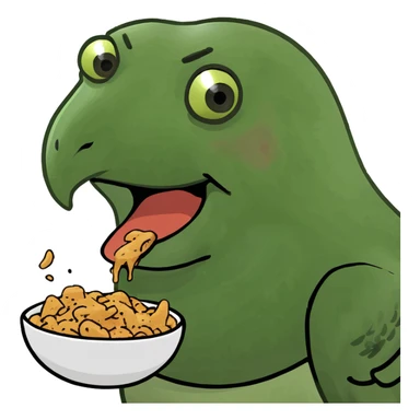 A pigeon choking on crumbs sticker