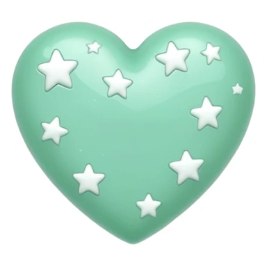 Mint green heart with stars sticker