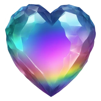 rainbow crystal heart sticker
